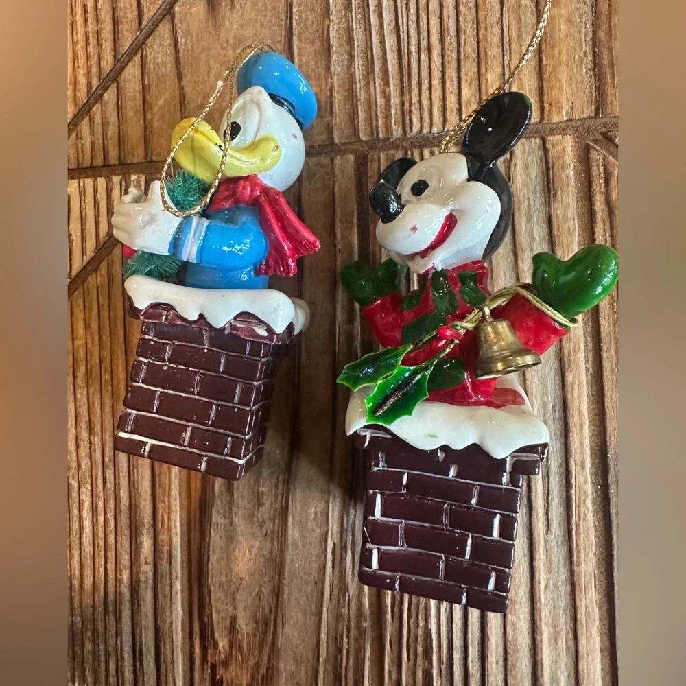 Vintage‎ Disney KURT ADLER Holiday Ornament Set, Mickey Mouse and Donald Duck